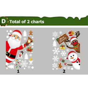 Christmas Snowflake Window Stickers 2026 Static Clings Reindeer Santa Xmas Decals for Glass Home Holiday Party Decorations