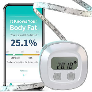 Smart Body Tape Measure with App Measuring Tapes for Body Measurements Device FSA HSA Eligible Approved Retractable Monitoring Body Fat BMI Tool for Fitness Shape & Weight Loss