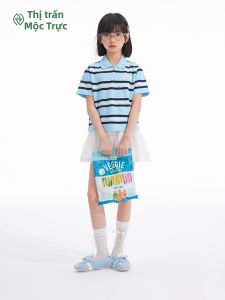 iplant | Áo Thun Polo Sọc Dành Cho Trẻ Em Cotton Pique