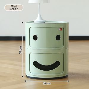 Younal | Home Simple Creative Childrens Storage Cabinet Smiley Faced Cream Instagram Styled