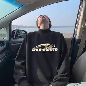 Áo Sơ Mi Lót Lông Cừu Dày Hai Mặt Cổ Cao Cho Nam Mùa Đông Áo Lót Rộng Rãi Thoải Mái Mặc Trong Áo Nỉ Áo Phông