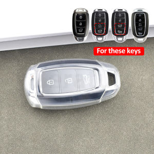 For Hyundai Solaris Azera Grandeur Ig Accent i30 Ix35 KONA Encino Santa Fe Palisade Transparent Shell Fob Cover TPU Car Key Case