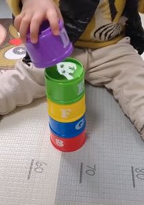 Little Bear Digital Funny Cup Toy Creative Stacking Cups Kids Round Cup Sleeve Tower Early Educational Toys Digital Alphabet Color Baby Gift