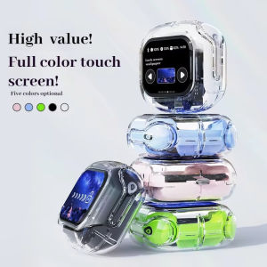 Airmax Color Screen Wireless Earphones Transparent Touch Screen Digital Waterproof Bluetooth 5.4 Dual Channel Sports Earphones