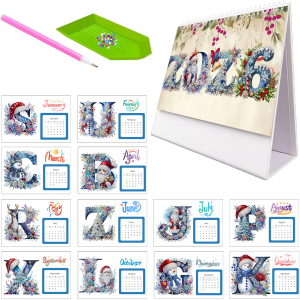 other | 1 Piece Diamond Painting set Calendar Christmas floral Pattern paper Material for Christmas gifts in the living room and Bedroo