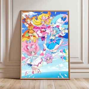 Bandai | Anime P-Pretty C-Cure Nhân Vật Vẽ Bằng Số Bộ Tranh Sơn Dầu Trang Trí Tường Hiện Đại Cho Phòng Khách Phòng Ngủ Không Cần Khung