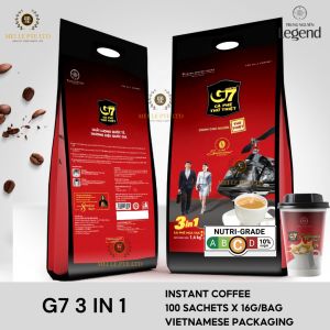 Free 1 stick Motherland Gold. G7 - 100 sticks x 16g - 3 in 1 Instant Coffee 1.6kg/bag English Packaging or Vietnamese  packaging
