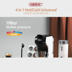 HiBREW Coffee Machine 19 Bar 4in1 Hot & Cold Multiple Capsule Espresso Cafetera Pod Coffee Maker Dolce Milk Nexpresso Powder H1A Maquina De Café Espresso Robot Espresso - Lazada