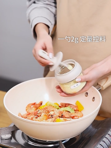 【iMall】Glass Seasoning Jar Condiment Bottle Storage Container With Spoon Airtight Sealed Sugar Salt Pepper Spice Kitchen