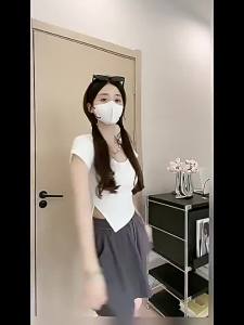 Senior Quần Short Ba Điểm Thường Ngày Phong Cách Múa Ba Lê Nữ Mùa Hè Thân Hình Nhỏ Màu Xám Thể Thao Cạp Cao Thể Thao A Quần Váy ỐNg RộNg Xếp Ly Chữ