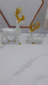 Patung Hiasan Patung Rusa Anggur Pendingin Ornamen Dekoratif Ruang Tamu Patung Hiasan Patung Rusa Skandinavia Putih