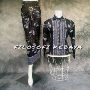 cauple batik kondangan motip terbaru kemeja panjang mid rok lilit batik free ring cauple kondangan