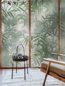 3D Three-Dimensional Green Plant Bamboo Tree Shadow Leaves Sticker Painting Office Bathroom Closet Door Window Glass Film