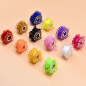 MNFT 2Spool Fly Tying Ice Chenille Material For tying Nymphs Streamer Fly Marabou Jig Ice Jig Flies Sea Fishing Bass Pike Lures