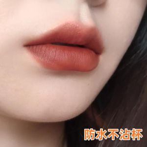 Long-Lasting Matte Lipstick No Smudging No Sticking Waterproof Moisturizing Cinnamon Milk Tea Color Lipstick Boosts Whitening