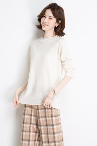 Minimalist Round Neck Long Sleeve Slim Fit Knit Sweater