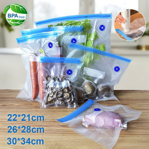 Vacuum Packaging Bags Food Vacuum Bags BPA Free Reusable Vacuum Sealing Bags for Food Storage Vacuum Zipper Sealer Bags 10pcs