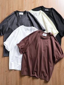 Pure Color Main! Liquid Ammonia Xinjiang Long-Staple Cotton! Moisture Wicking Mens Summer round Neck Loose Casual Short Sleeve T-shirt