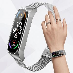Wearable Luxury Milanese Strap for Xiaomi Mi Band 6 5 4 3 Bracelet Metal Smart Wristband for Mi Band 3 4 5 6 Correa Smart Band