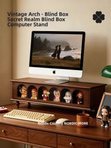 NORDIC MORE | Desk Organizer Display Stand Wooden Notebook Elevation Shelf