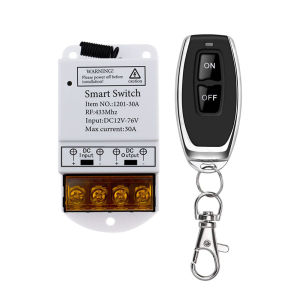 Universal DC 12V 24V 76V 30A Remote Relay 433Mhz Remote Control Wireless Switch On Off Used for Smart home appliances/Light