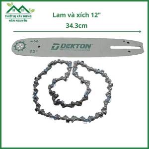 Lam máy cưa xích Dekton 12 inch và dây xích 3/8LP" 45DL dùng cho máy cưa xăng DK-CX12 và cưa pin