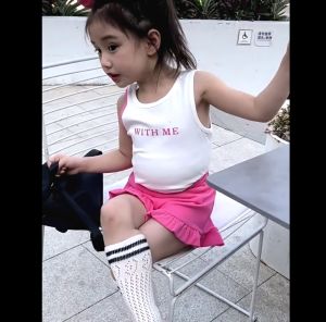 LNR Shop Sport Casual Set Korean Children Girls Summer Setelan Tanpa Lengan dengan Celana Pendek Renda Modis Keren Kasual Dua Potong Kaos Tanktop Olahraga untuk Anak Perempuan not Midi Dress Rok
