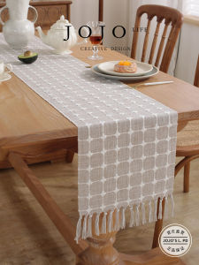 Handmade Tassel Table Flag Cotton Linen Plaid Dinner Table Centerpiece Modern Simple Style Home Decor Night PD JOJOS L