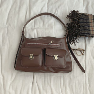 Retro Carle Tote Bag for Women New 2023 Fashion Korean Style Casual Zipper Closure Soft Surface Large Capacity Commuter Bag
