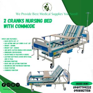 2 CRANKS NURSING BED  WITH COMMODE / TOILET BOWL (Contact us here: Jay J’s Medical Supplies Trading ☎ : 0.9.4.9.7.7.9.9.2.3.2 ☎ : 0.9.0.8.1.8.2.7.1.5.8  Website : https://jayjsmed.com/  Warehouse: 🏨: 25B Scout Oscar Alcaraz St  La Loma Quezon City)