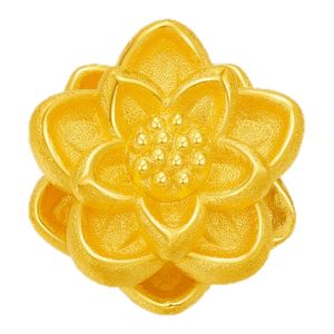 Lucky Lotus Gold Charm Womens Bracelet