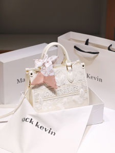 MackKevin Embroidered Butterfly Knot Handbag 2025 New Style Elegant Commuter Single Shoulder Crossbody Tote Bag for Ladies
