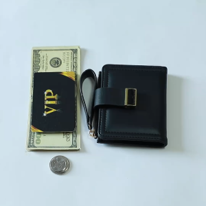 140#C กระเป๋าสตางค์ใบสั้น หนัง Pu พกพาสะดวก ขนาดเล็กแบบพกพา พร้อมช่องใส่บัตร สีสดใส แฟชั่นสําหรับสตรี