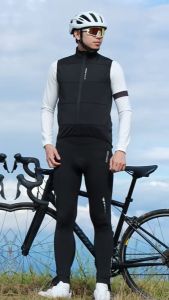 WOSAWE Men Cycling Vest Winter Windproof Waterproof Fleece Thermal Sports Bike Sleeveless Tops