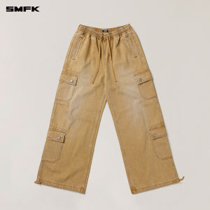 SMFK | Cross Statue Loose Fit Denim Jogger Pants