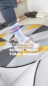 Lateny Sandal Wanita Kekinian Tinggi & Sandal Fuji Wanita Wedges Korea Strap Dua