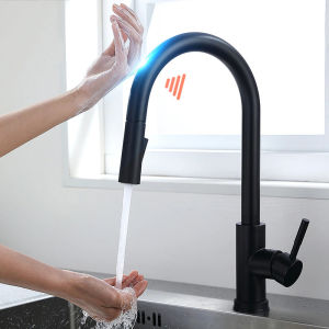 Keran Wastafel Sensor Sentuh Pull Out Sink Faucet 360 Rotation