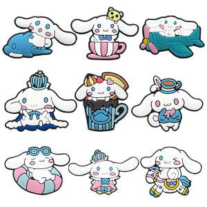 Mesuca | 9-20pcs Sanrio Cinnamoroll Hello Kitty Shoe Charms Set For Bubble Slides Clogs SandalsPVC Shoe Decorations Accessories Buckle