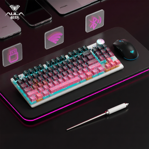 AULA | Upgraded Wireless Bluetooth Ergonomic Attractive 87-Key Keyboard and Mouse Set