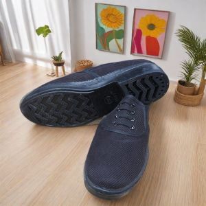 Classic Mens Canvas Shoes Retro Rubber Sole Anti-Slip Breathable Low-Top Casual Slip-On for Spring And Summer