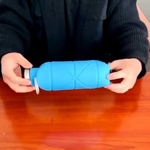 Botol Air Minum Lipat 700ml Silikon Bebas BPA Tempat Minuman Portable Sgt Fleksibel dan Tahan Bocor Bahan Silicon HHG