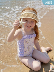 Atlantic Beach | Girls Ruffled Print Swimsuit
