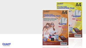 Quali-Products - A4 QUAFF Calling Card Laminating Film (30microns) Hot lamination Process (100sheets/pack)