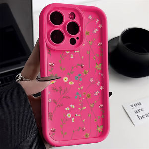 Flower Phone Case for iPhone 13 11 15 Pro Max 14 Plus 12 XR X XS 7 8 SE 13pro 15pro Liquid Silicon Solid Color Funda Cover Coque