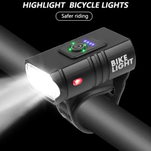 T6 Bike Front Light USB Rechargeable Bicycle Led Light Power Display Waterproof Bicycle Headlight Flashlight Cycling Accessories