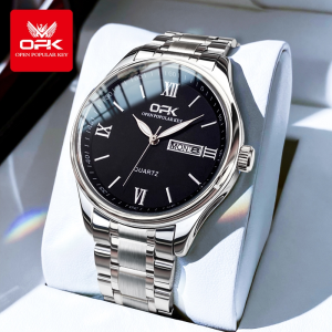 OPK Jam Tangan Lelaki Watch Men Original Waterproof Genuine Steel Strap Quartz Luminous With Date