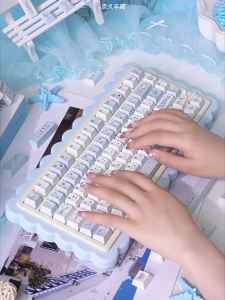 Blue Rain Theme Cherry Profile Dye Sub PBT Keycaps 143 Phím Hoạt Hình Dễ Thương Truyền Thuyết Hàn Quốc Dành Cho Bàn Phím Cơ