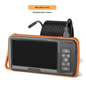 Camera Nội Soi Công Nghiệp Màn Hình IPS 5 HD 1080P Camera Nội Soi Video Tự Động Lấy Nét Với Đầu Dò USB Ống Kính Đơn Kép Ba Ống Kính Để Kiểm Tra Đường Ống