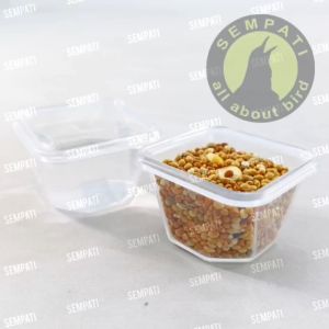 SEMPATI Cepuk Segi 8 Delapan Bening Maxglo Max Glo Cepuk Wadah Tempat Pakan Makan Minum Burung Murai Kacer Kenari Lovebird Finch Siskin Branjangan Cucak Ciblek