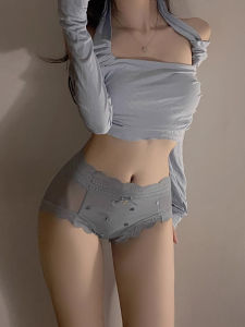 Autumn Winter High Waist Womens Underwear Butterfly Knot Tummy Control Lace Breathable Triangle Panties mid High Waist Briefs